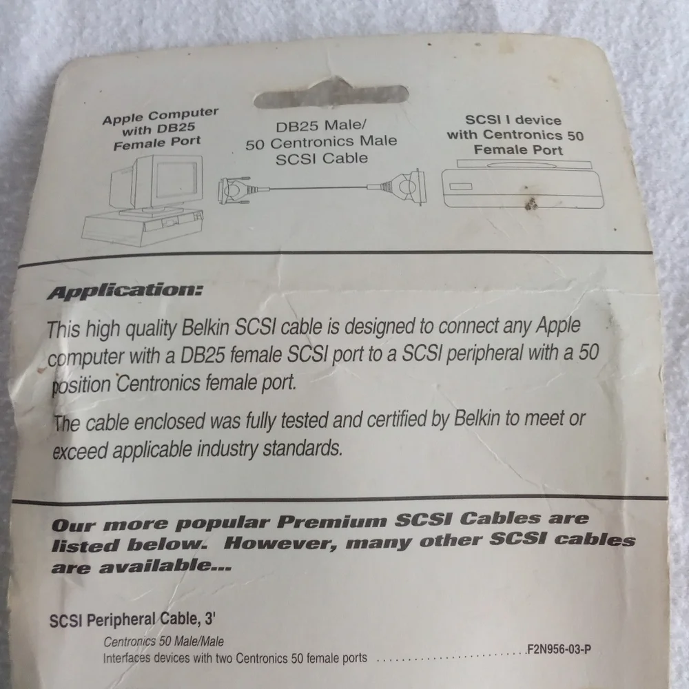 NEW Apple Compatible 3' SCSI Cable BELKIN Pro Series